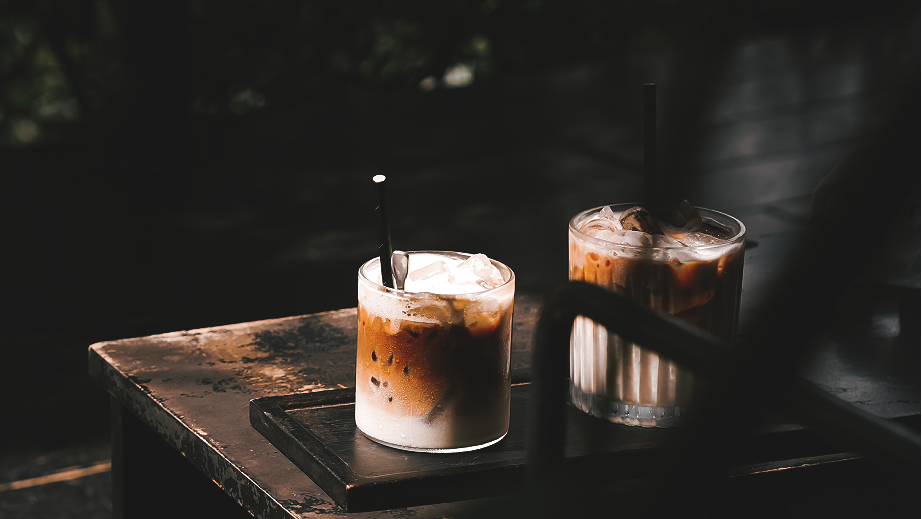 Two cups of iced coffee